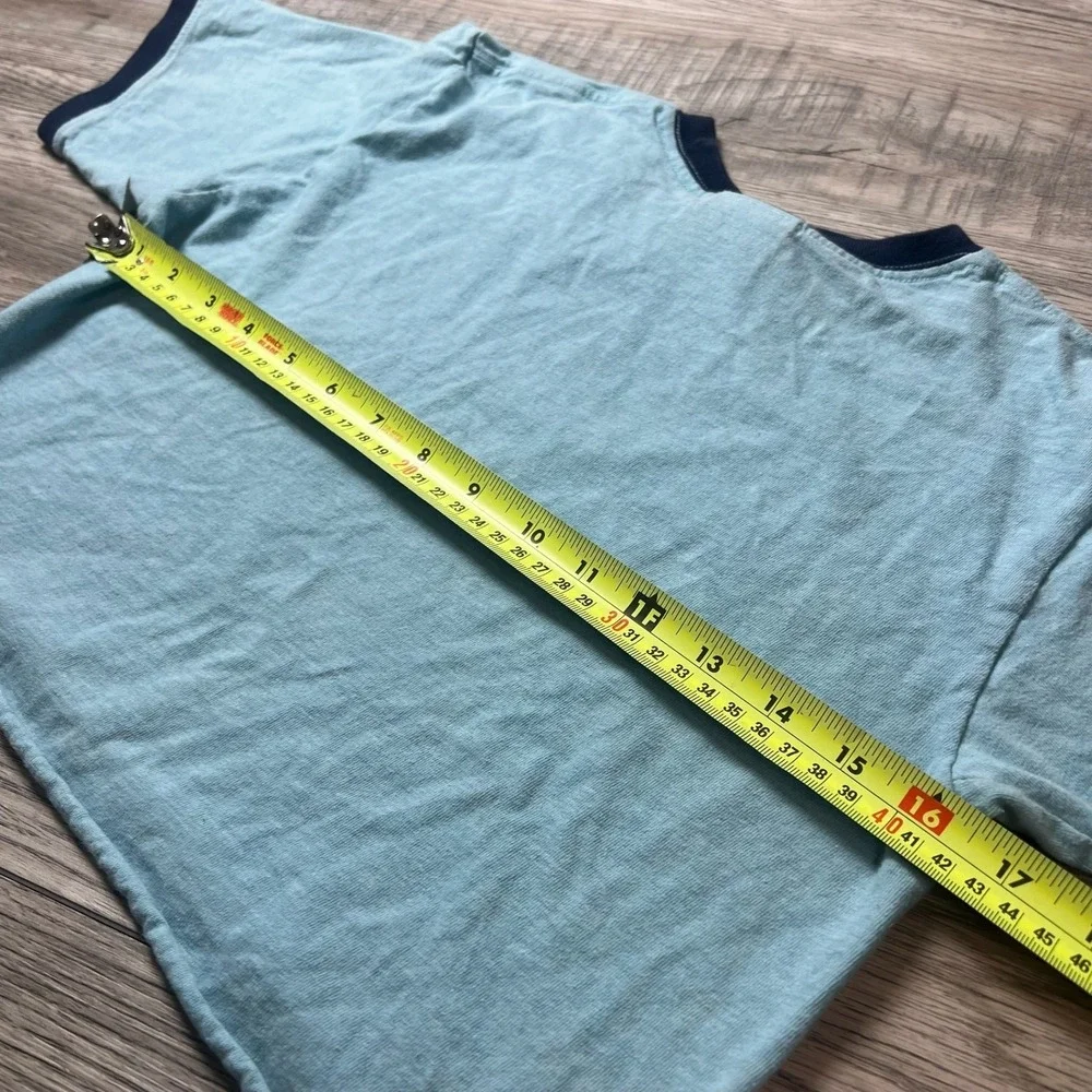 Nike T-Shirt Girls M Blue Ringer Cropped Sportswear Logo Tee Short‎ Sleeve